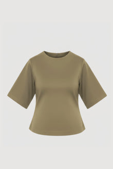 Mali | Reem Sculpted Curved-Hem Tee in Size Small - Flat
