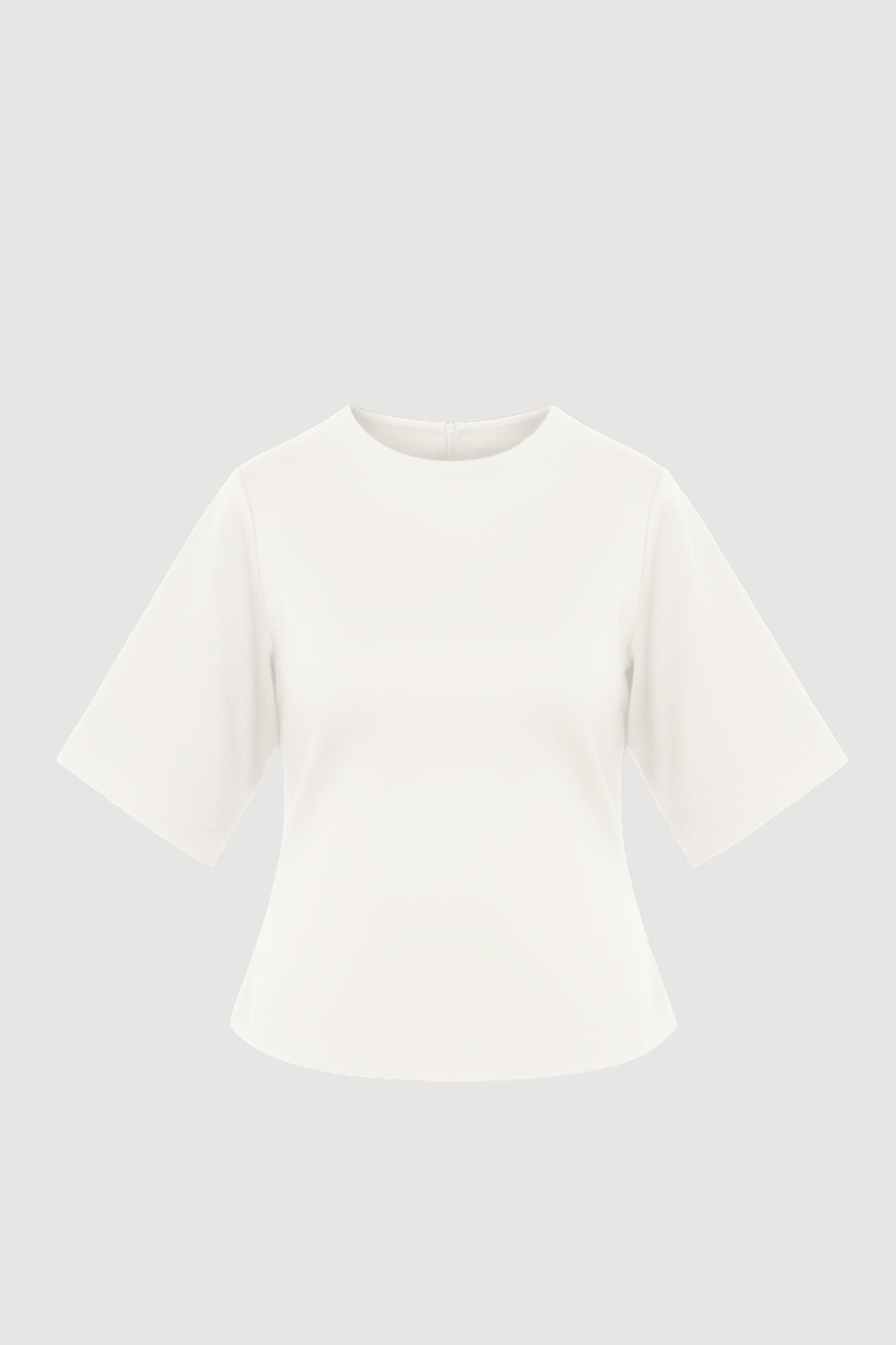 Arya | Reem Sculpted Curved-Hem Tee in Size Small - Flat