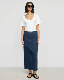 Bianca | Riley Denim Maxi Skirt in Size Small