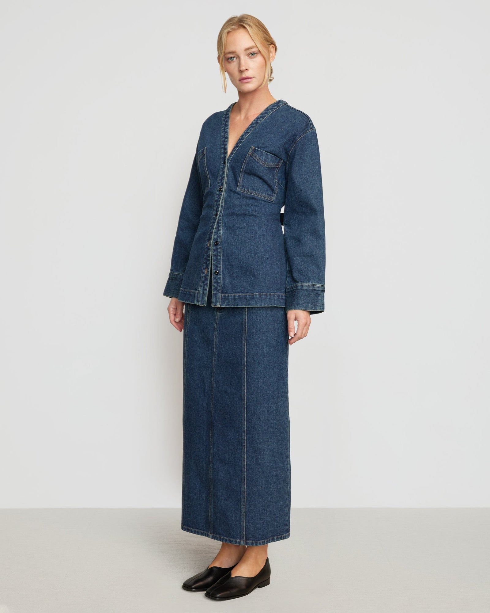 Riley | Riley Denim Maxi Skirt in Size Small