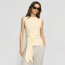Rois Tie-Front Linen-Cotton Top | Buttercream