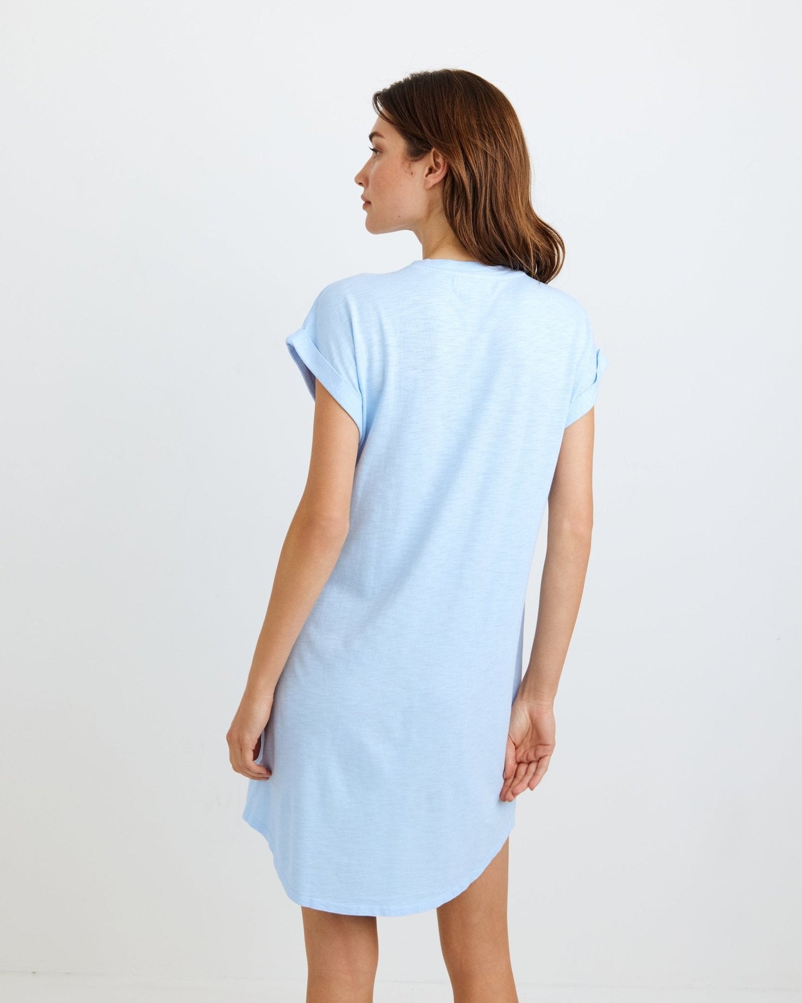 Roll Sleeve T-Shirt Dress | Perennial Blue