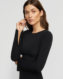 Renee | Ronit Zipper-Sleeve Crew-Neck Tee in Size Small
