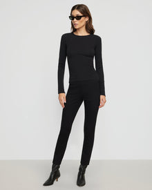 Renee | Ronit Zipper-Sleeve Crew-Neck Tee in Size Small