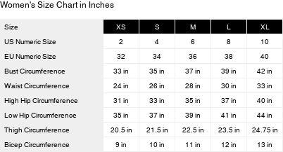 Product size guide