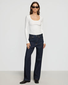 Renee | Rosa Ribbed Scoop-Neck Tee in Size Small 
