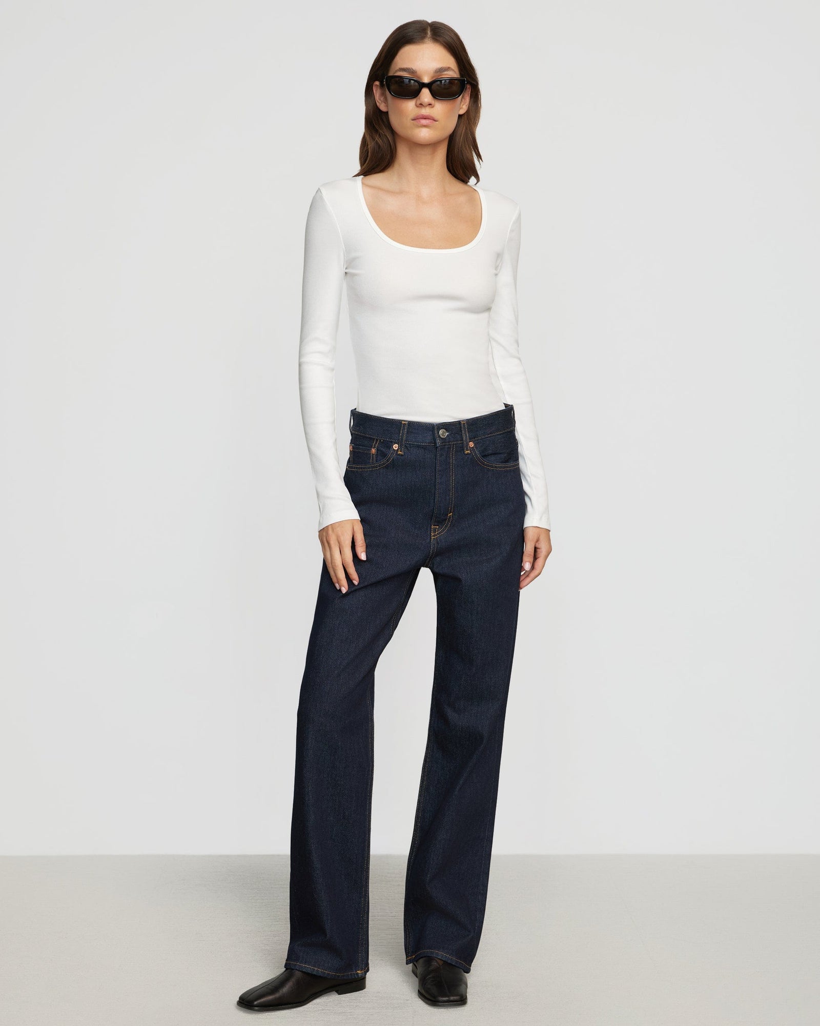 Renee | Rosa Ribbed Scoop-Neck Tee in Size Small 