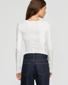 Renee | Rosa Ribbed Scoop-Neck Tee in Size Small 
