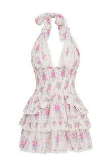 Deanna Cotton Floral Halter Dress | Rose Picnic