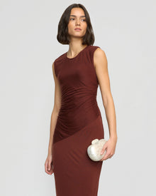 Olivia | Rowena Twisted Tencel Jersey Dress in Size Small