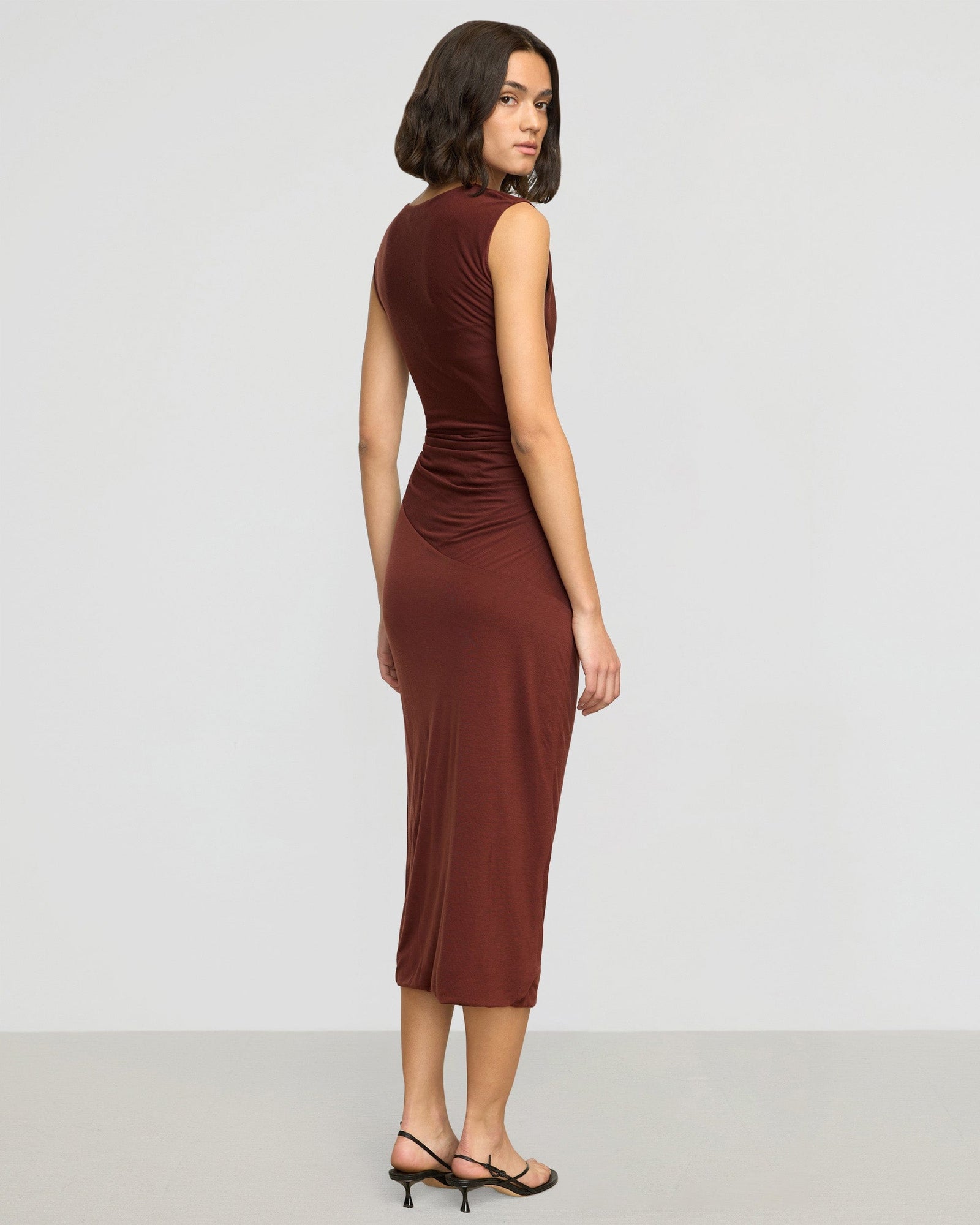 Olivia | Rowena Twisted Tencel Jersey Dress in Size Small