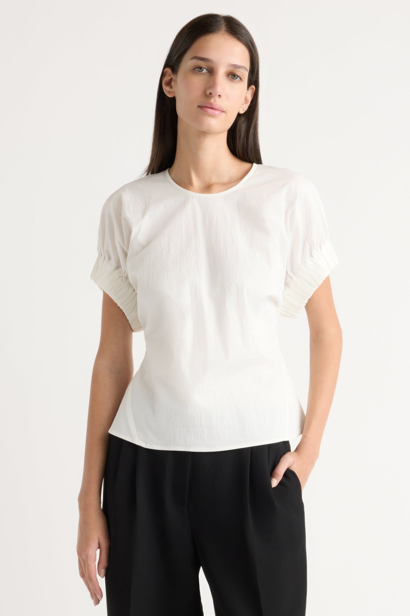 Karolina | Roxanne Elasticated-Sleeve Blouse in Size Extra Small