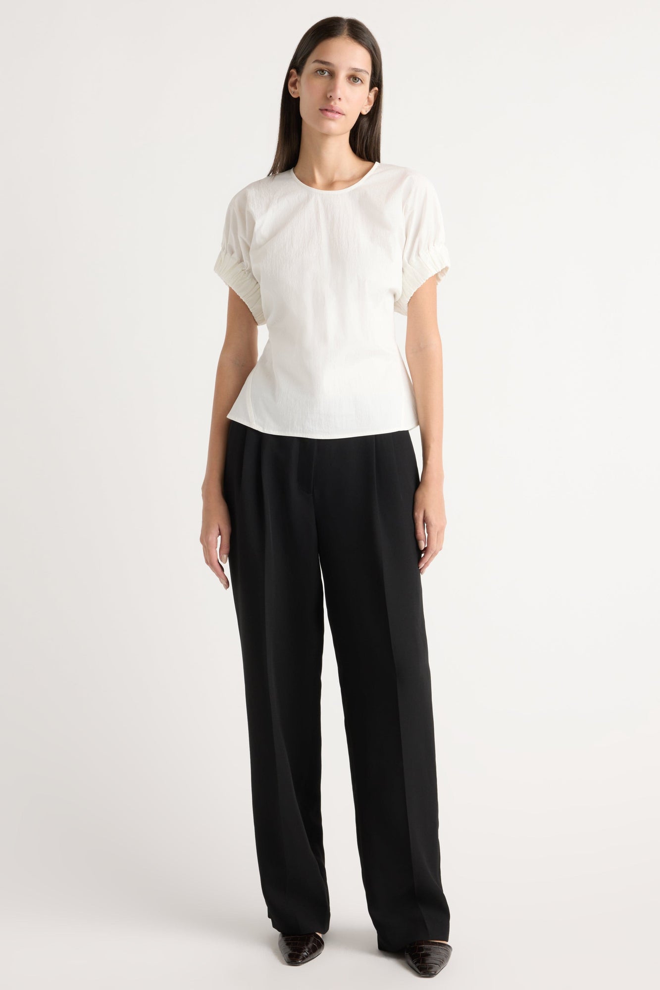 Karolina | Roxanne Elasticated-Sleeve Blouse in Size Extra Small