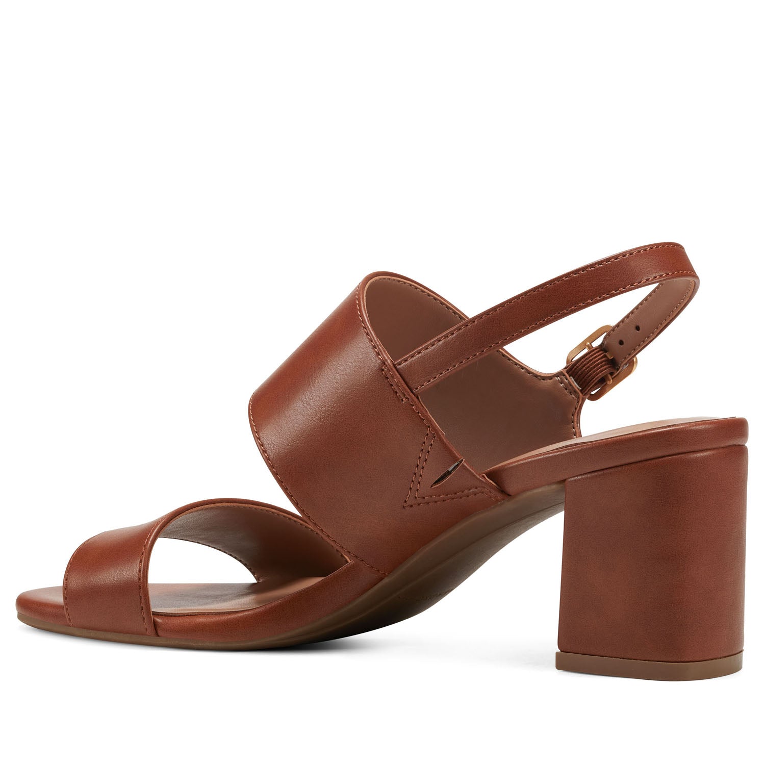 Emmex Sandal Block Heel | Dark Tan Faux Calf