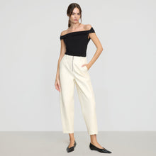 Rupa Vegan Leather Barrel-Leg Pant | Cream