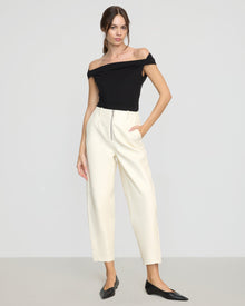Beate | Rupa Vegan Leather Barrel-Leg Pant in Size Extra Small