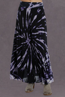 Women | Pull-On Double Layered Maxi Skirt | Acid Spiral Wash 2