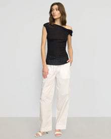Renee | Saba Off-Shoulder Semi-Sheer Knit Top in Size Small