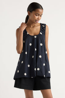 Isilda | Saehee Lightweight Polka Dot Tunic Top in Size Extra Small