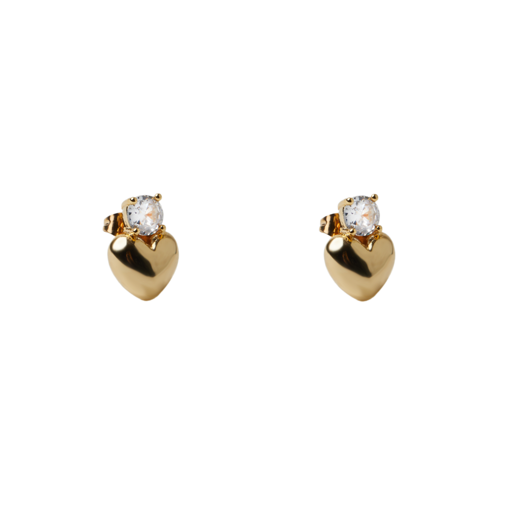 Scarlette Heart Studs | 18K Yellow Gold-Plated