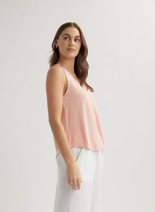 Scoop Neck Tank Top | Peach Fizz