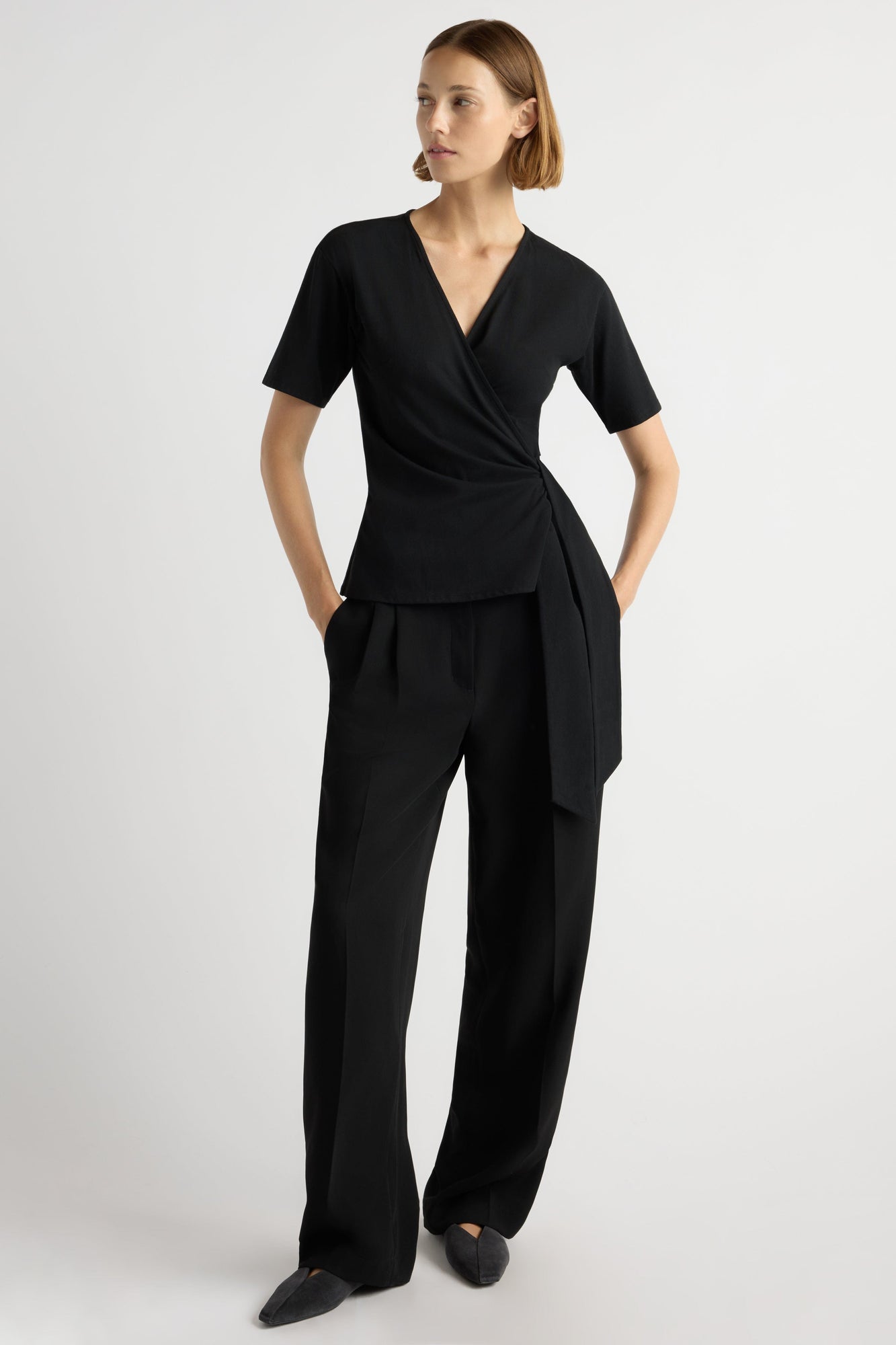 Mali | Sena Organic Cotton Wrap Tee in Size Small