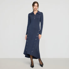 Shawna Button-Accent Collared Dress | Dark Navy