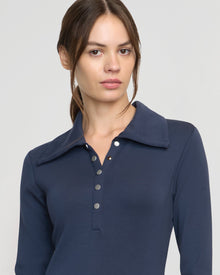 Beate | Shawna Button-Accent Collared Dress in Size Extra Small