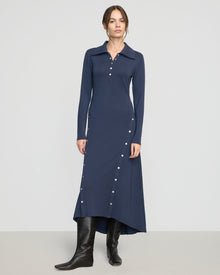 Beate | Shawna Button-Accent Collared Dress in Size Extra Small