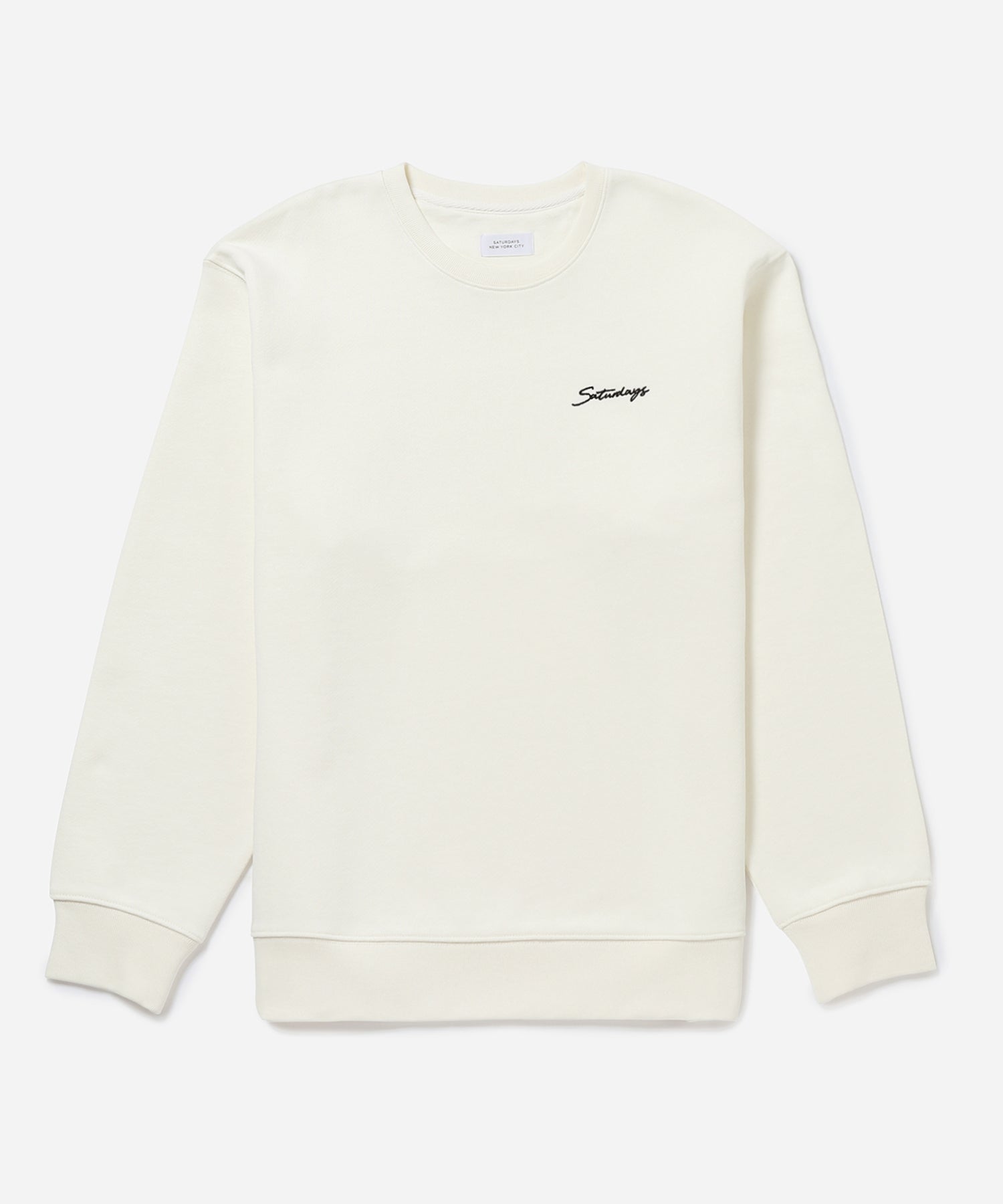 Ivory | Bowery Script Embroidered Crew