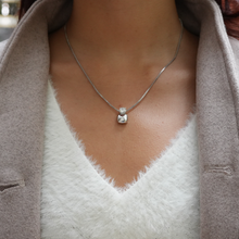The Scarlette Square Necklace | Rhodium-Plated Brass