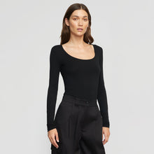 Renee | Skyler Square-Neck Long Sleeve Tee in Size Small