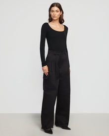 Renee | Skyler Square-Neck Long Sleeve Tee in Size Small