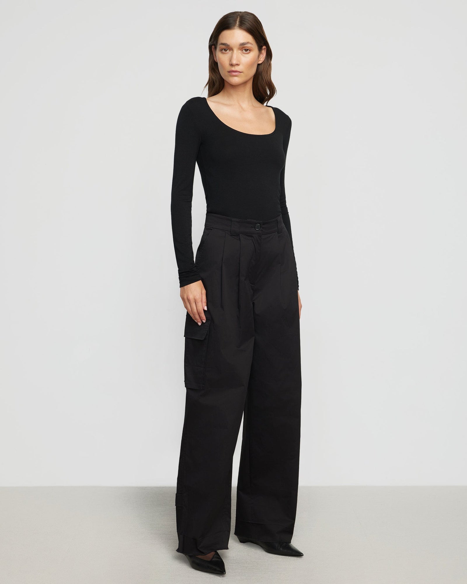 Renee | Skyler Square-Neck Long Sleeve Tee in Size Small