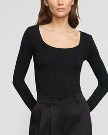 Renee | Skyler Square-Neck Long Sleeve Tee in Size Small