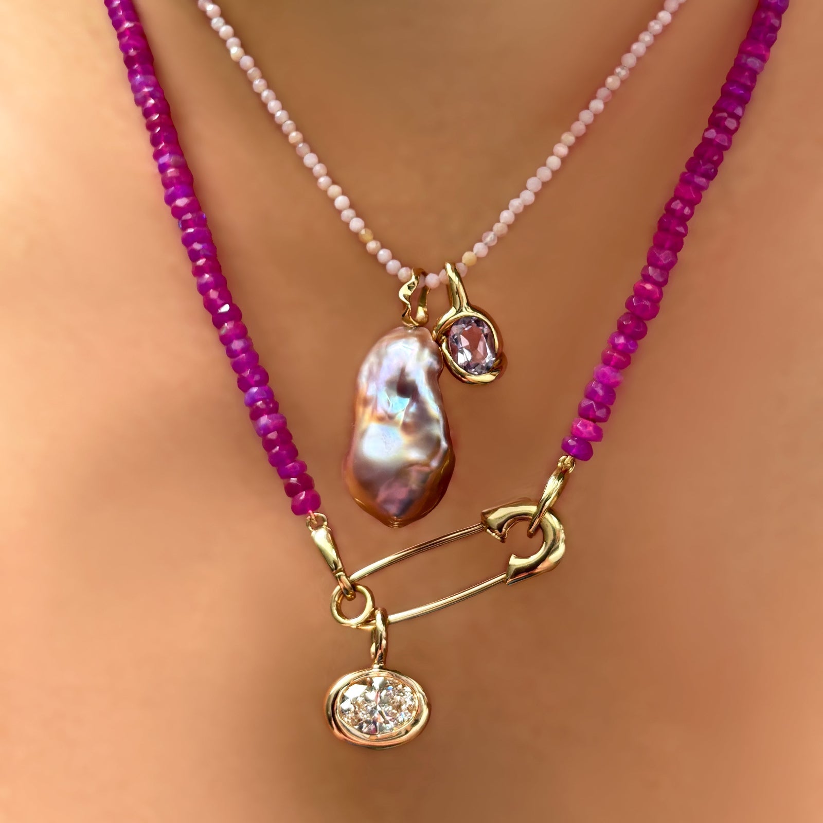 Skinny Gemstone Necklace