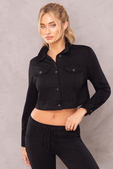 Women | Crop Jean Jacket | Black