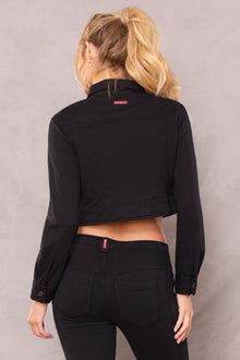 Women | Crop Jean Jacket | Black