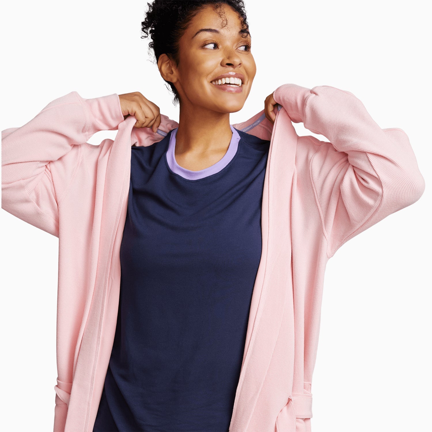 Modal Waffle Spa Robe | Flamingo