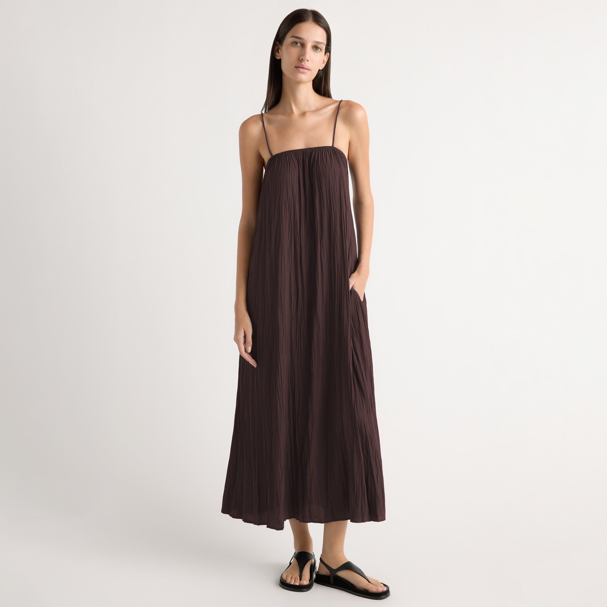 Karolina | Solange Crinkled Maxi Dress in Size Extra Small