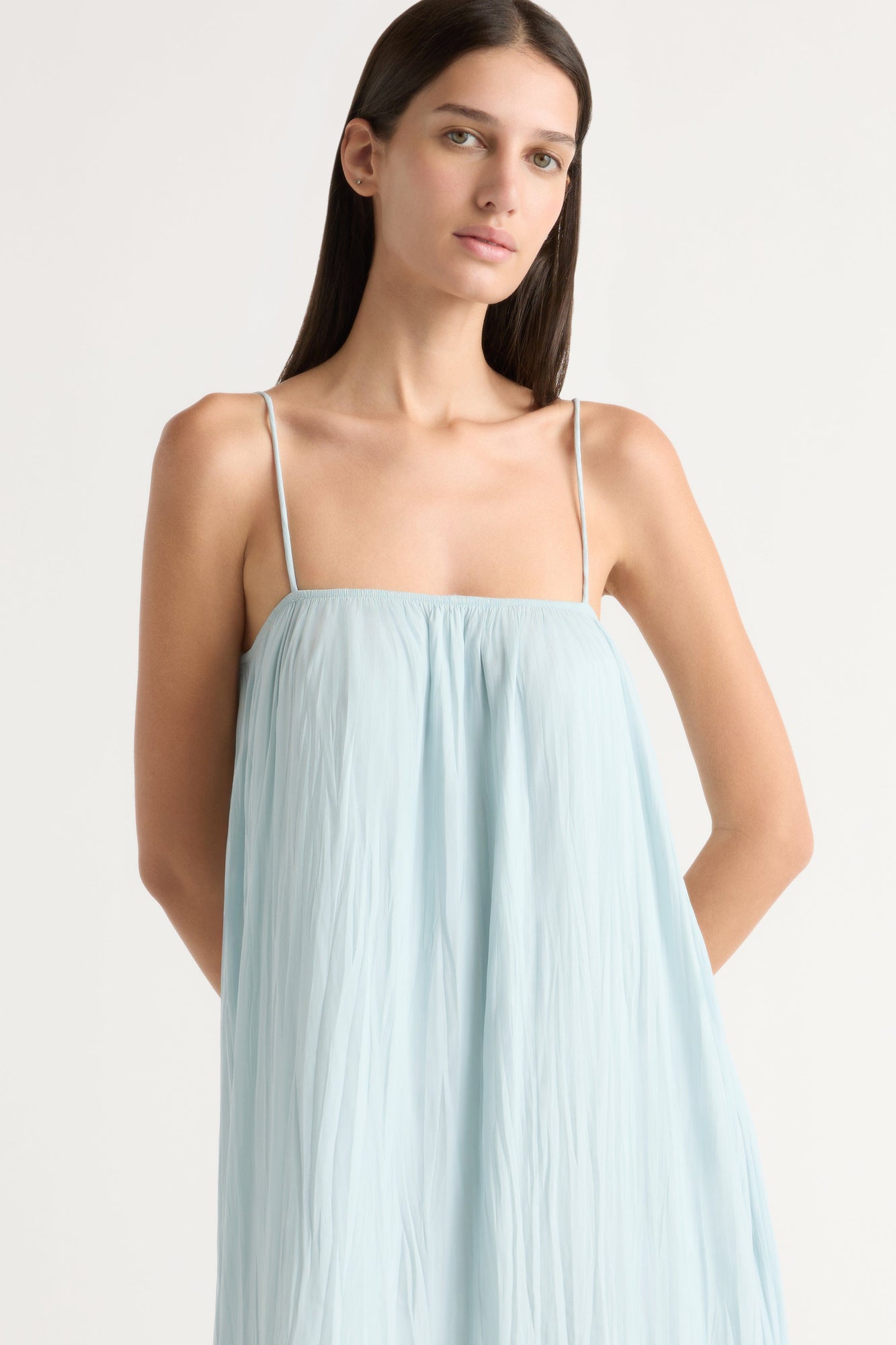 Karolina | Solange Crinkled Maxi Dress in Size Extra Small