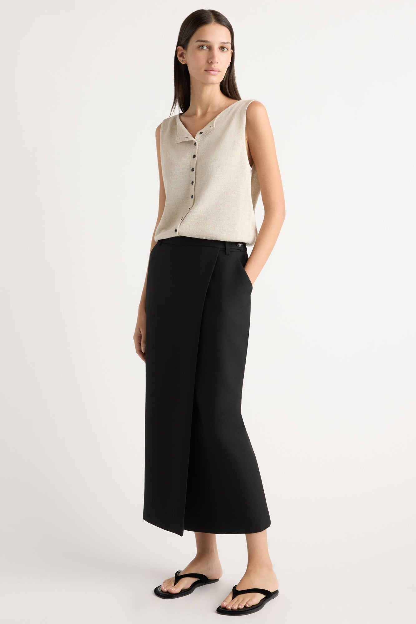 Karolina | Spencer Suiting Wrap Maxi Skirt in Size Extra Small