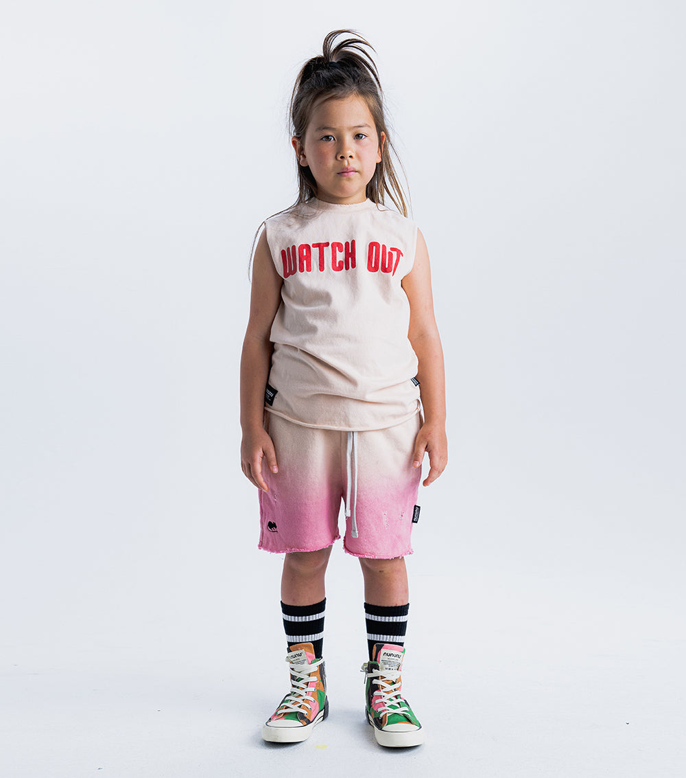 Unisex | Watch Out Sleeveless Shirt | Nude
