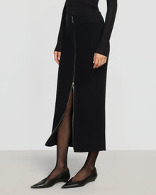 Renee | Sutton Front-Zip Sweater Skirt in Size Extra Small