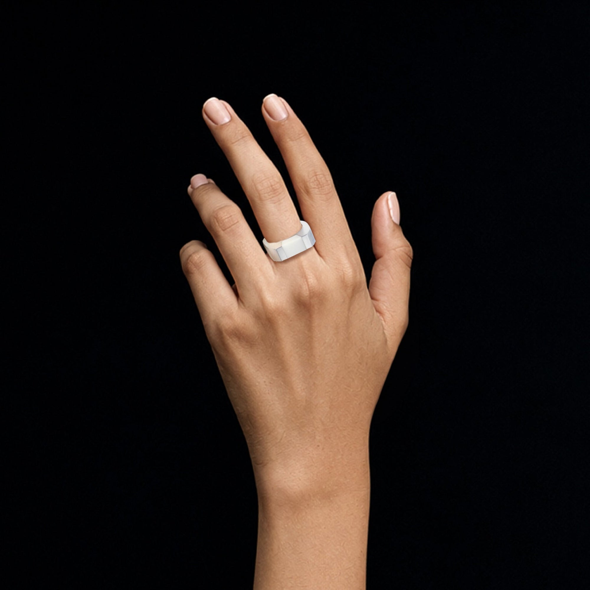 Syd Ring | Sterling Silver | White Agate