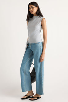 Arya | Sylvia Tie-Hem Slit-Neck Tank in Size Small