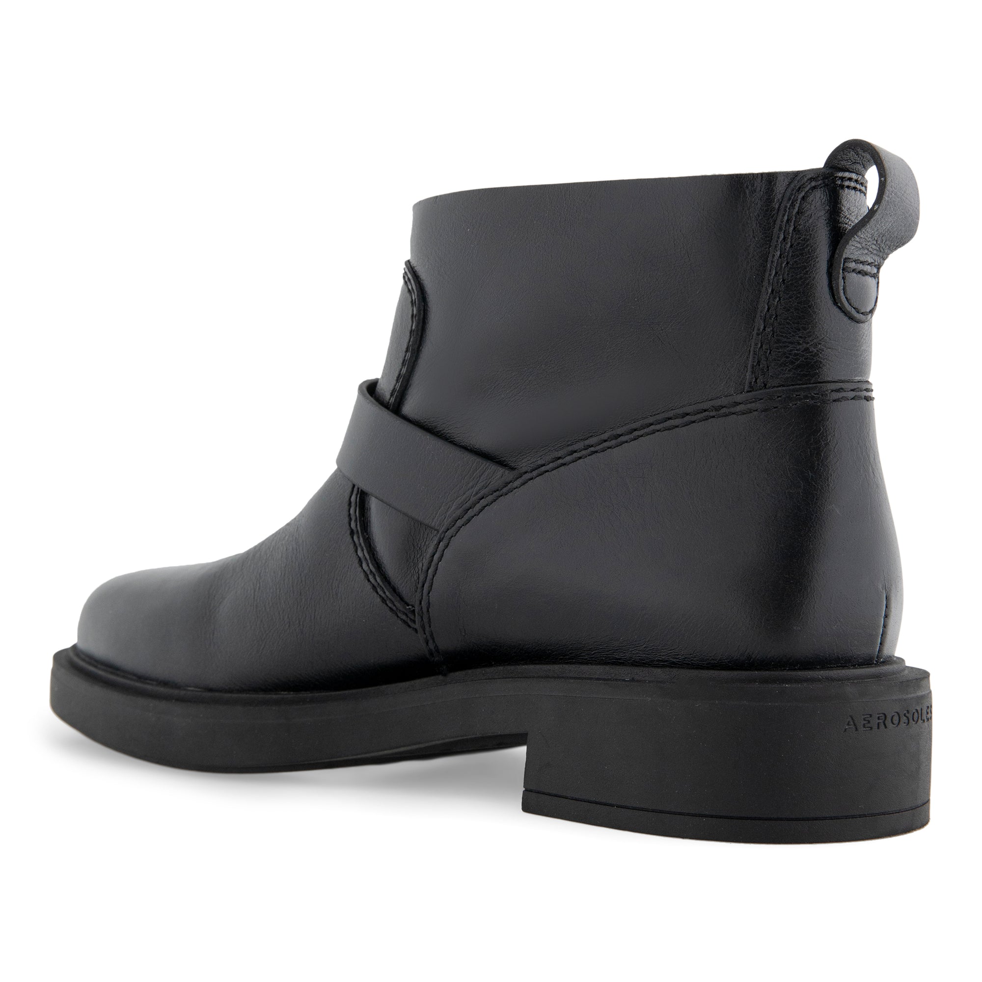 Gill Bootie Low Block Heel | Black Burn Leather