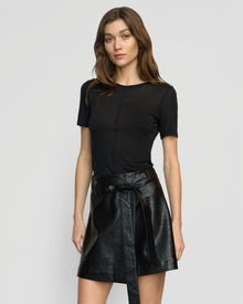 Renee | Semi-Sheer Tencel Crew-Neck Tee in Size Small 