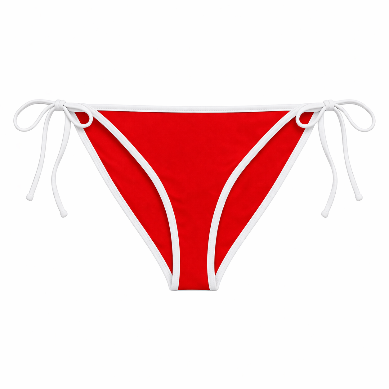 Ties Bottom | Red w/ White Contrast