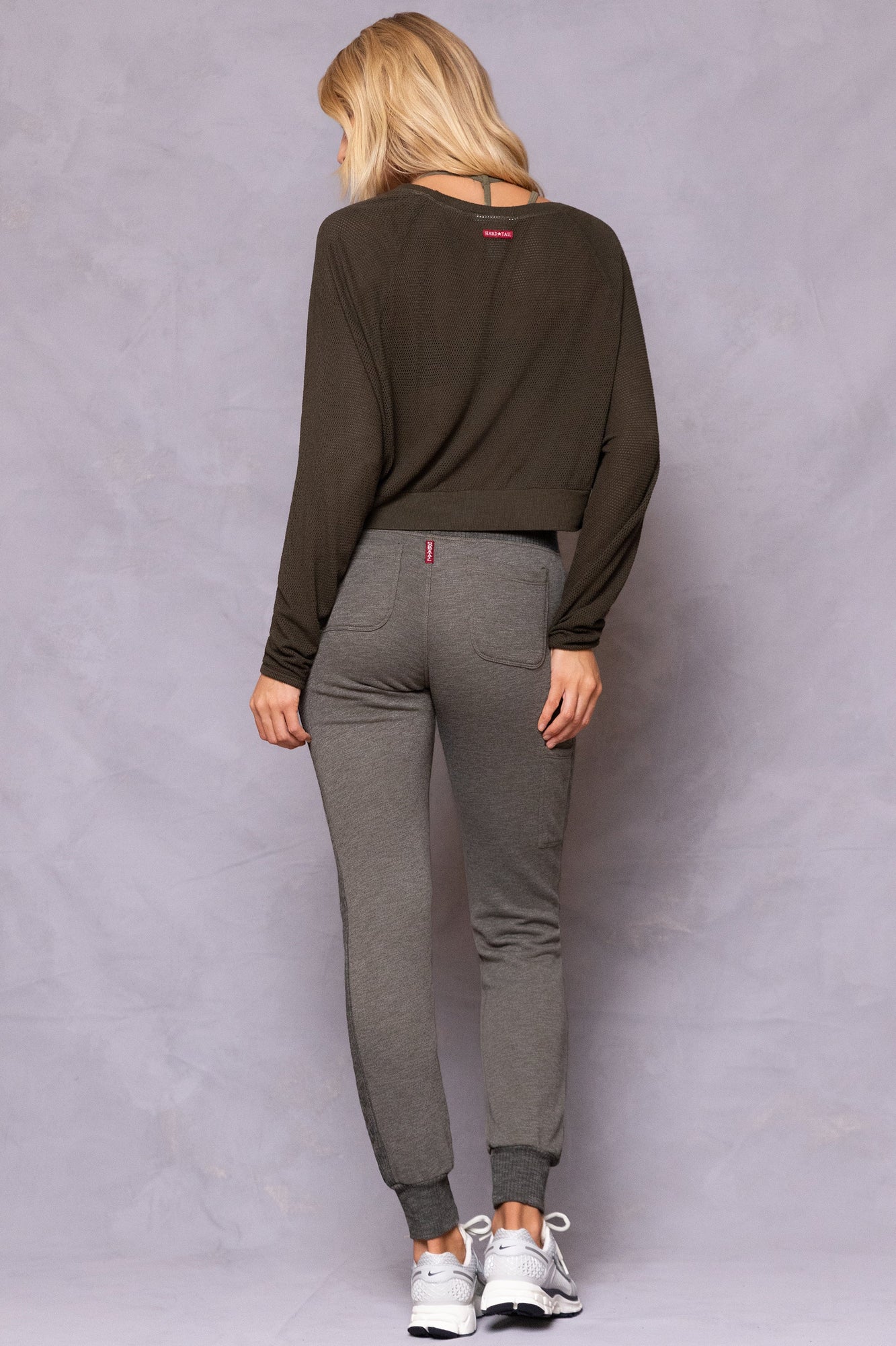 Women | Striated Racing Stripe Fitted Jogger | Olive